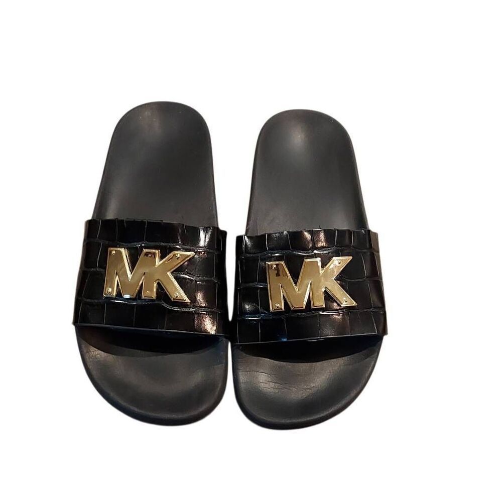Michael Kors Black Slides | Women’s Size 10 | Luxe Designer